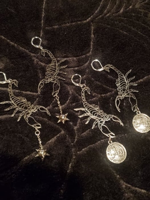 Image of Scorpion Lilith/Flail Earrings