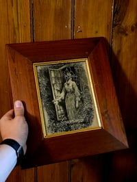 Image 5 of Victorian 1800s page - The faceless Lady in the window - Real preserved spide web