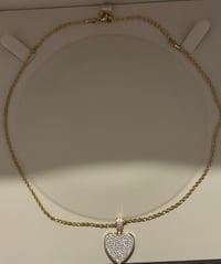 Image 4 of Gold plated/ stainless steel heart necklaces for women, Gift for her, Micro pave cz stones