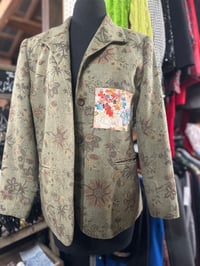 Image 3 of Olive Floral Blazer with Cross