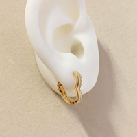 Image 3 of Stone Heart Hoop (L)