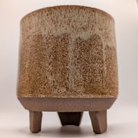 Image 2 of Golden Hour: Hand-Footed Ceramic Planter in Speckled Amber