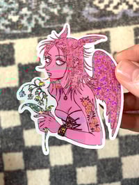 Image 1 of pink angel glitter sticker 