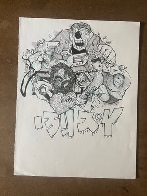 Pro Wrestling Gaijin Adventure - Original Ink Drawing 