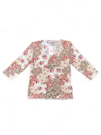 Image 1 of Floral Patchwork Mesh Top M