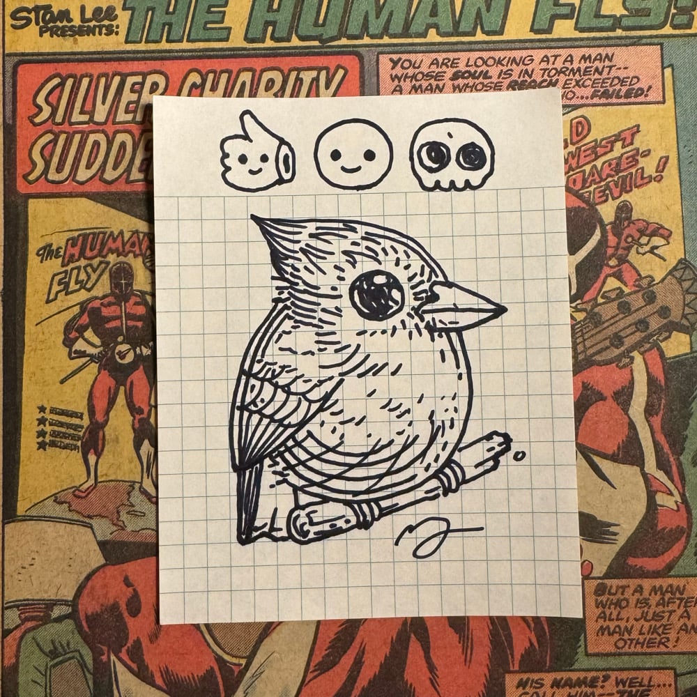 Image of Fat Bird Sharpie Sketch #258