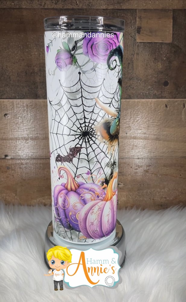 Halloween Highland Witchy Cow 20 oz insulated tumbler with lid and straw