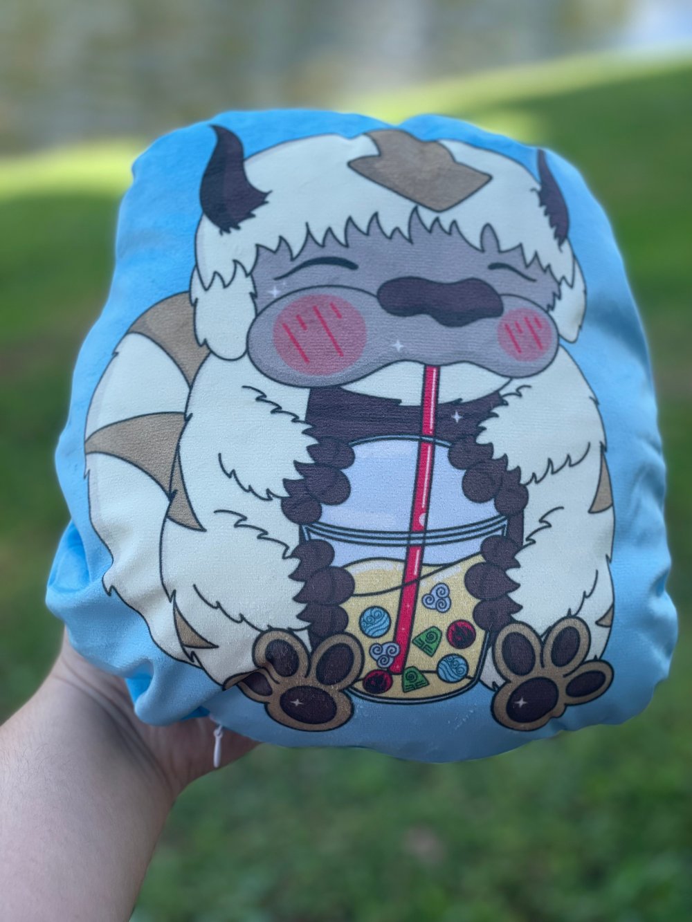 Image of Flying Bison Plush Pillow & Acrylic Keychain