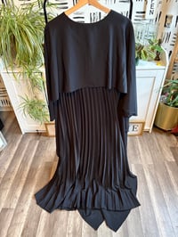 Image 1 of Black pleated cape dress