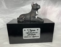 Image 2 of Handmade Custom Engraved Pit Bull Urn For Ashes Pet Portrait To Your Photos