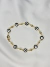 Protect Me In Black Evil Eye 14K Gold Plated Bracelet 