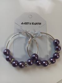 Purple  Beaded Hoop Earrings 💜 