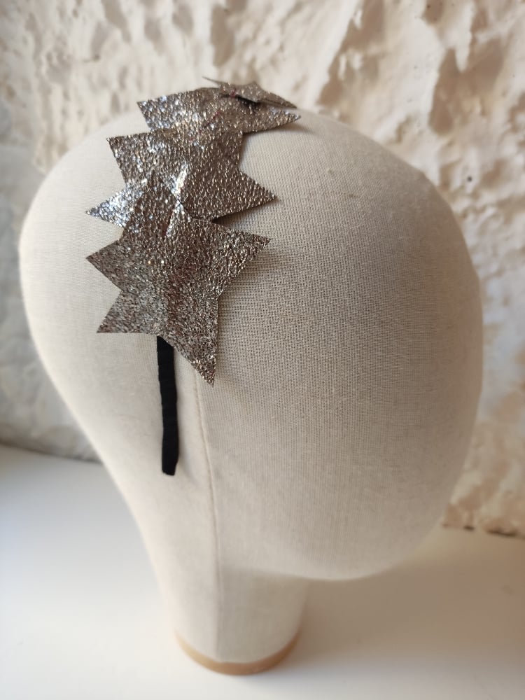 Image of Cerchietto stelle base nera