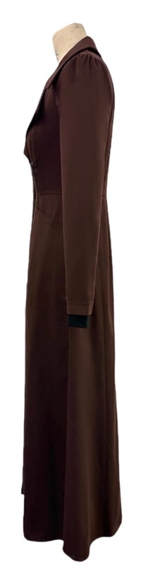 Image 3 of McClearon Jacket- Chocolate asymmetrical Zip Trench jacket/Dress,  Modern Goth  with a Twist.