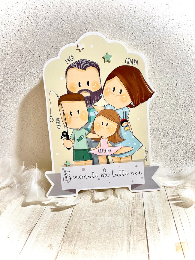 targa verticale famiglia personalizzabile