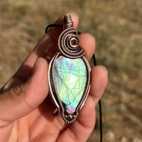 Image 2 of Colorful Labradorite Pendant 💚