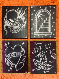 Silver Ink Canvas Drawings