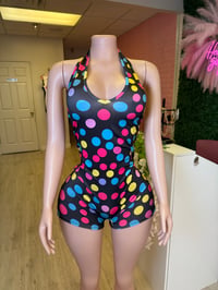 Image 2 of Polka Dot Blackless Romper