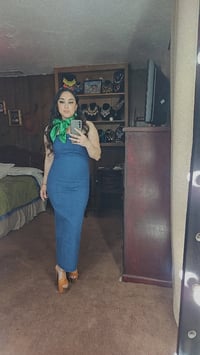 Image 4 of Long Denim Tube Top Dress