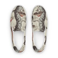 Image 2 of The Shire Inspired Illustrated Tree Trunk/Mushroom Women’s Slip-On Canvas Shoes