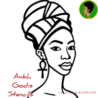 Image 2 of Unity’s Stencils: Ankh Goddess, Empress Blue Lips, Loc Godis Protection Godis