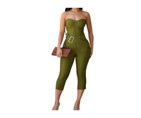 Olive Elegance Corset Jumpsuit