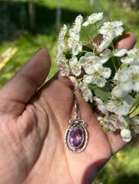 Image 7 of Superbe pendentif en argent massif, améthyste et perle, avec chaîne, époque Art Déco, 1910-30