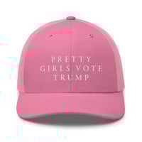 Image 1 of Pretty Girls Vote Trump Pink - Trucker Cap from PatriotsCo.com