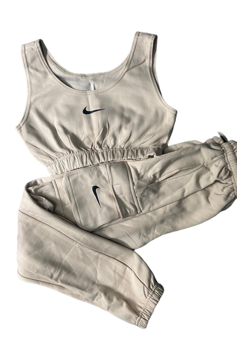 Nike sweat crop top and shorts set