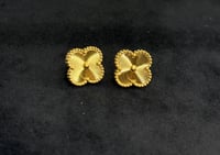 Image 3 of clover earrings 18k gold plated waterproof and tarnish free 
