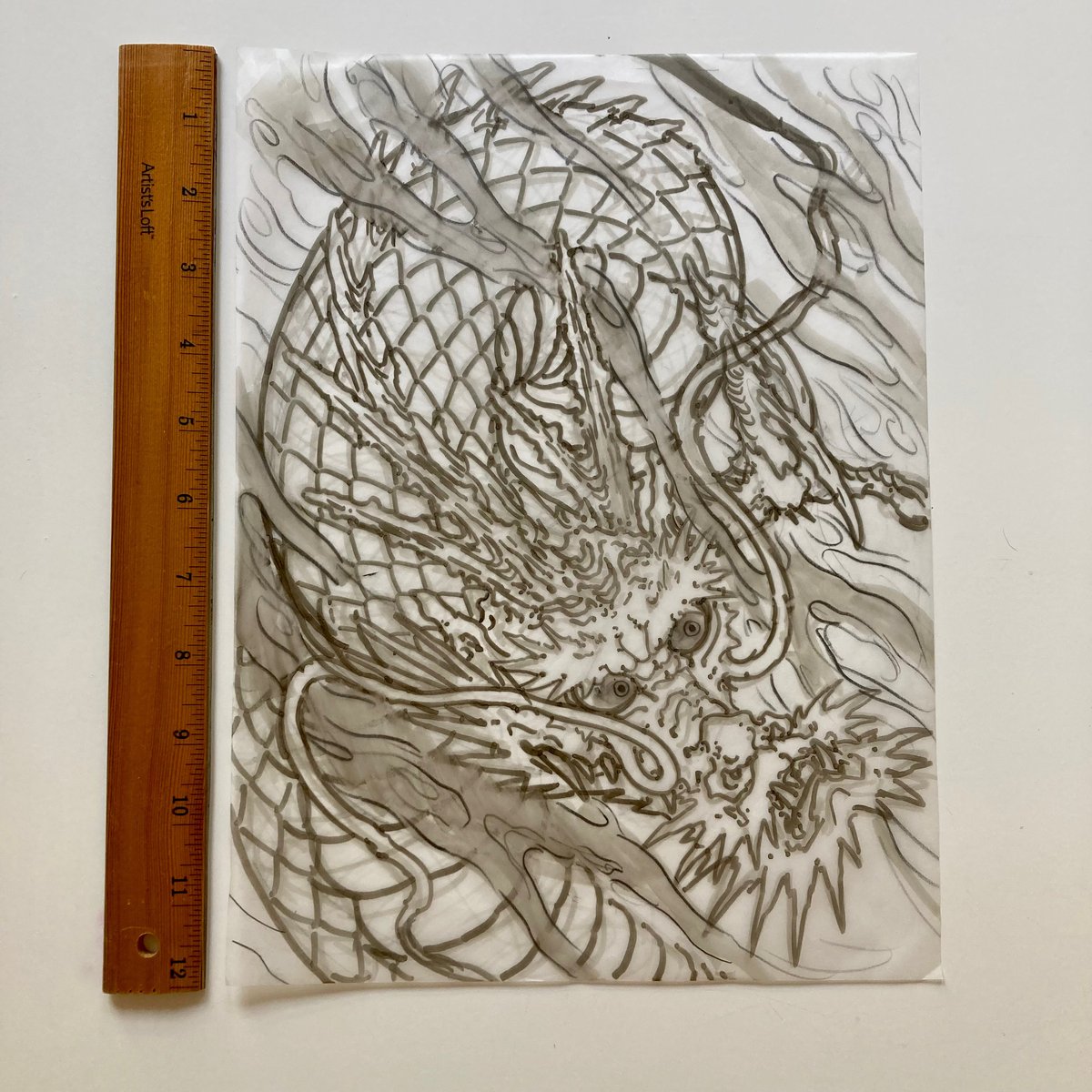 Smoke Dragon 9”x12”