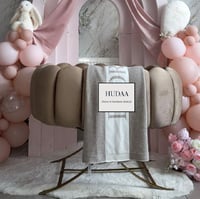 Image 1 of Crisscross Legs Beautiful Panelled Upholstery Baby Bassinet Crib Cot