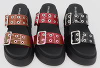 Image 2 of GLAZED PLATFORM SANDALS
