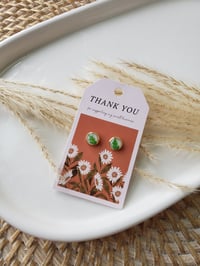 Image 1 of Tiny Plant Stud Earrings 