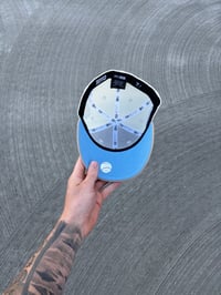 Image 6 of SKY BLUE BRIM TRI TONE CREAM MONTREAL EXPOS CUSTOM FITTED CAP