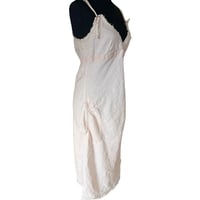Image 5 of Transit Par Such Pale Pink Linen Blend Deep V Neck Midi Dress with Pockets  