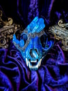 UV Luminescent, Blue Aura Quartz & Carborundum - Bobcat Skull.