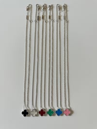 Image 4 of Stainless steel silver clover necklace with colors