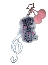 Image 3 of Rag Doll music note charm keychain 