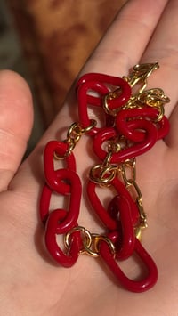 Image 1 of 15.75" Ketchup (Red)+ 10k Gold Chain Choker