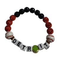 Detroit Baseball Neon Green Smile Face