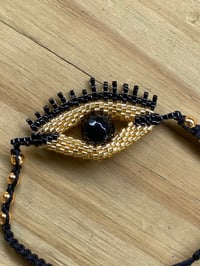 Image 1 of Evil eye 🧿 gold and black bracelet - 3D