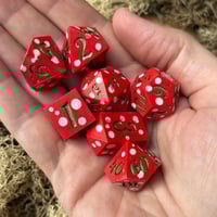 Image 3 of Handmade Mushroom Dice Set | Set 4 Green Ink Discounted