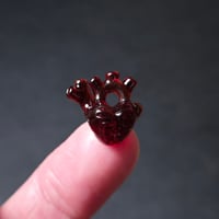 MINIATURE "ROSES ARE RED AND HEARTS ARE TOO" ANATOMICAL HEART PENDANT 6 