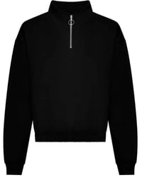 Image 2 of 3/4 zipped cropped sweatshirt add on