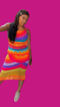 Image 1 of Citrus Berry Rainbow  Crochet Skirt