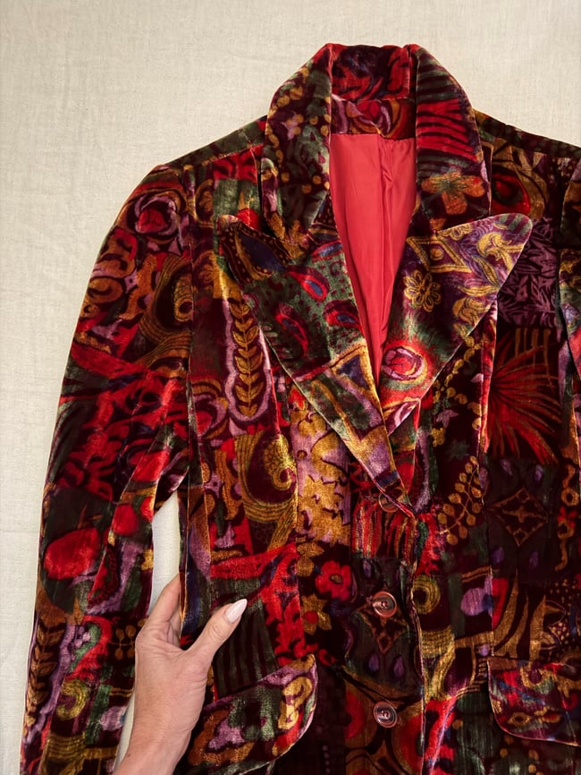 late 60s Indian silk velvet trouser suit 