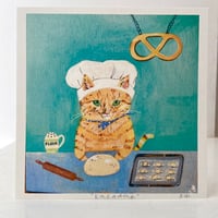 Image 1 of Small square art print -kneading 