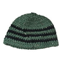 Green Stripe Crochet Beanie