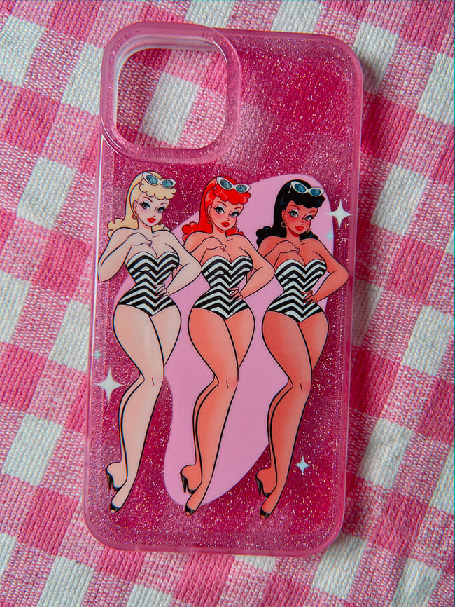 The Barbies glitter IPhone Case